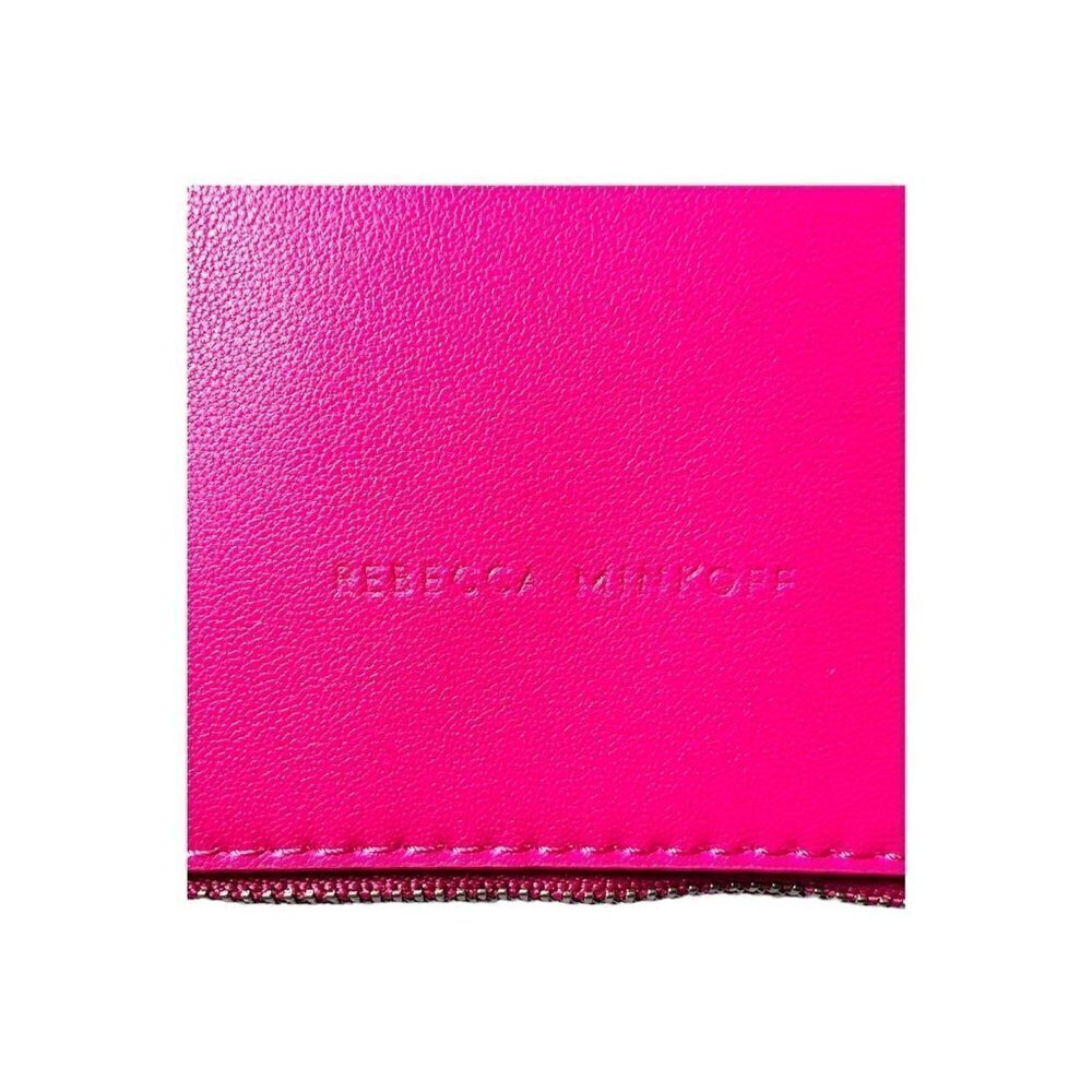 Rebecca Minkoff Womens Hot Pink Leather Fold Over Chain Strap Crossbody Bag New - Picture 12 of 16